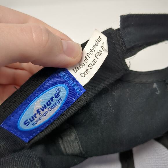 Hawaii Strapback Baseball Cap Black One Size Adjustable 6 Panel Surfware - Picture 9 of 9